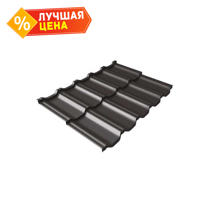 Металлочерепица Grand Line Kvinta Uno 0,5 Rooftop Matte RR 32 Темно-коричневый