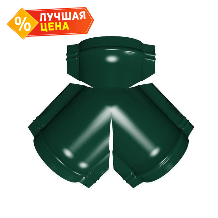Тройник Y конька полукруглого Drap с пленкой RAL 6005 зеленый мох